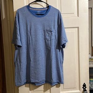 Blue and white striped men’s t-shirt 2XL